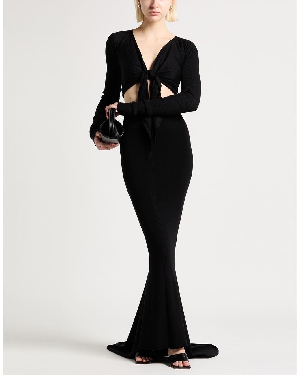 Rick Owens Black Maxi Skirt Viscose, Polyester