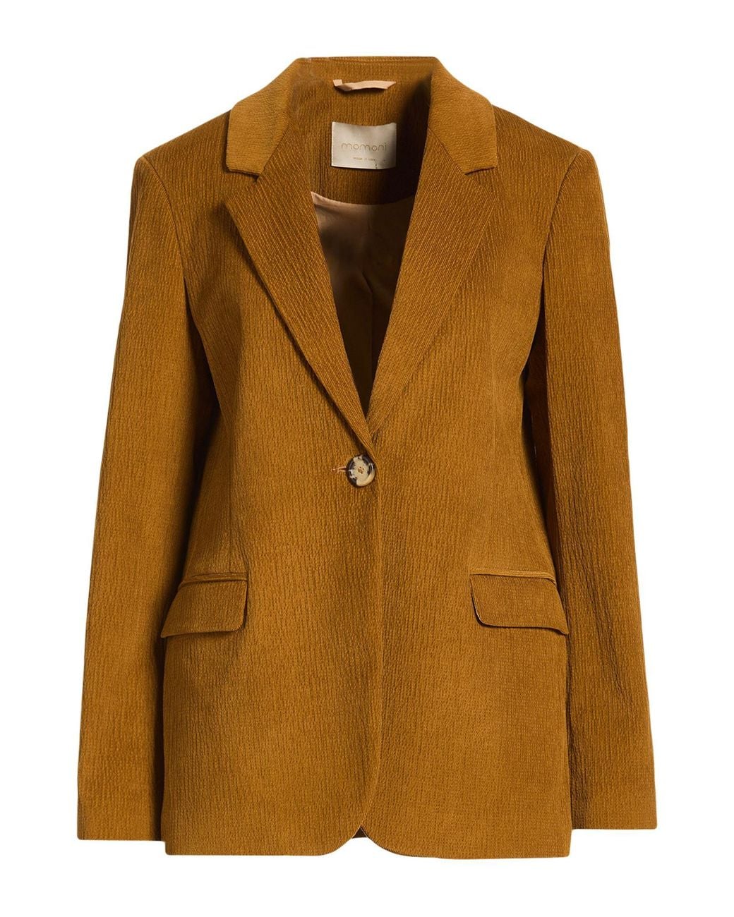 Momoní Brown Camel Blazer Cotton, Modal, Elastane