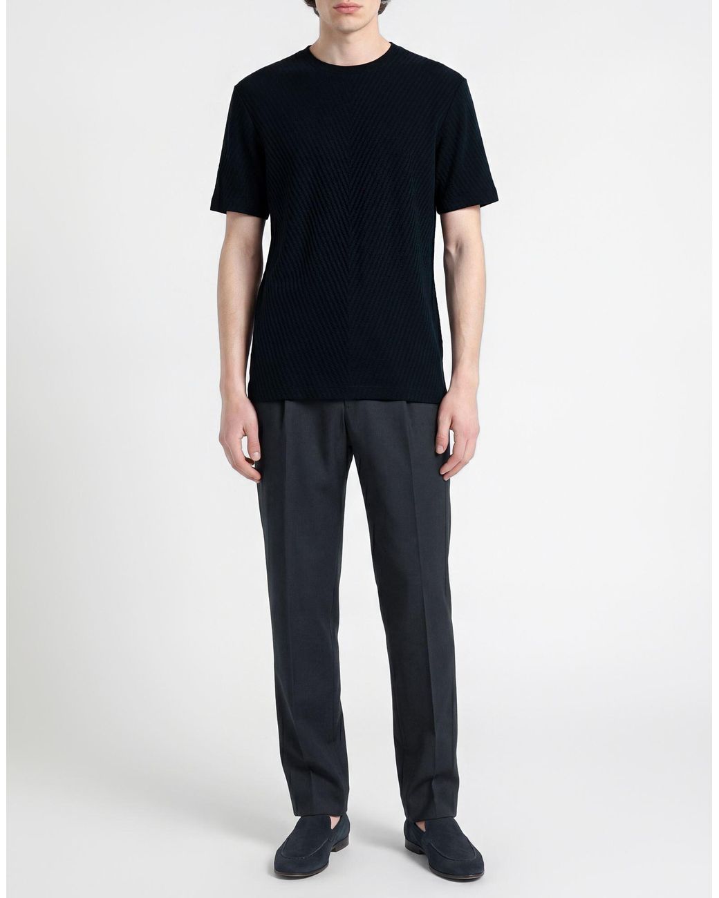 Giorgio Armani Blue T-Shirt Viscose, Cashmere, Elastane for men