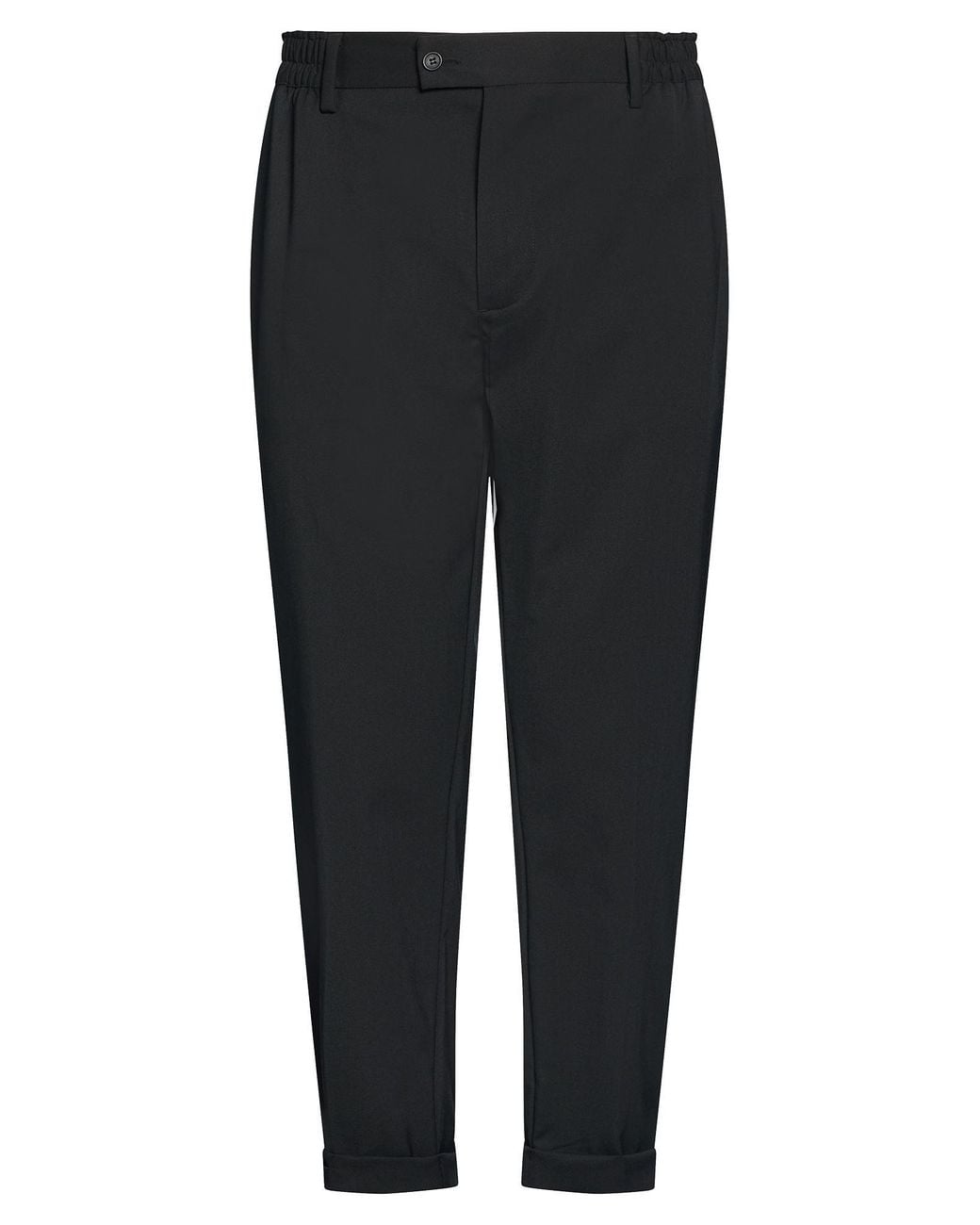 Yes London Black Pants Wool, Polyester, Elastane for men