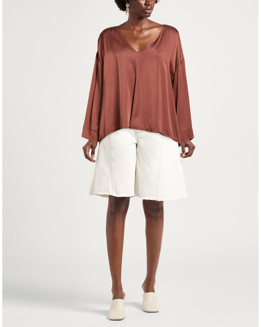 Manila Grace Brown Tops