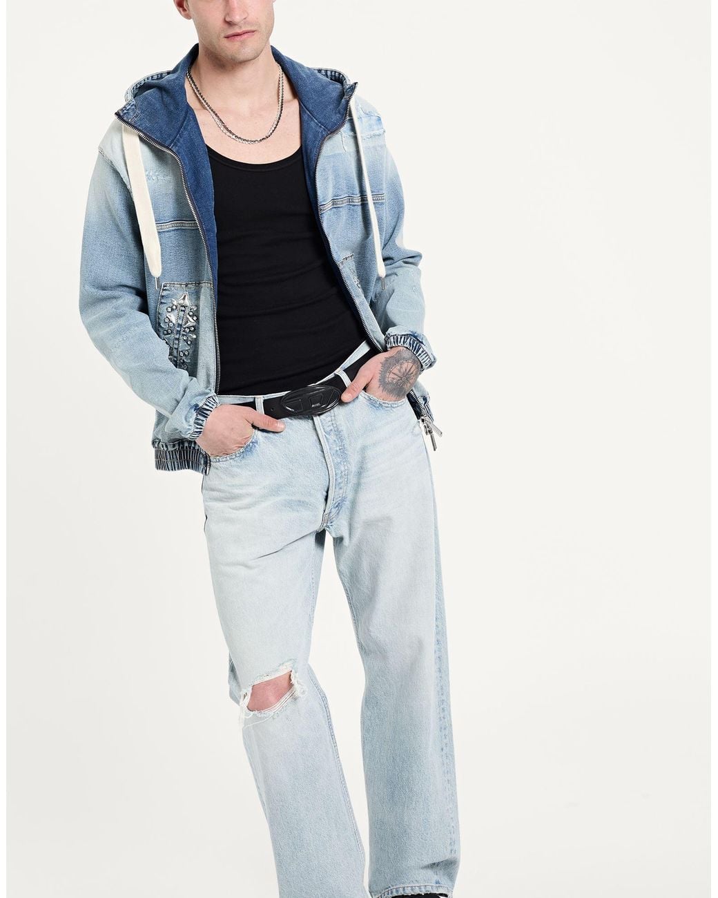 DSquared² Blue Denim Outerwear Cotton, Elastane for men