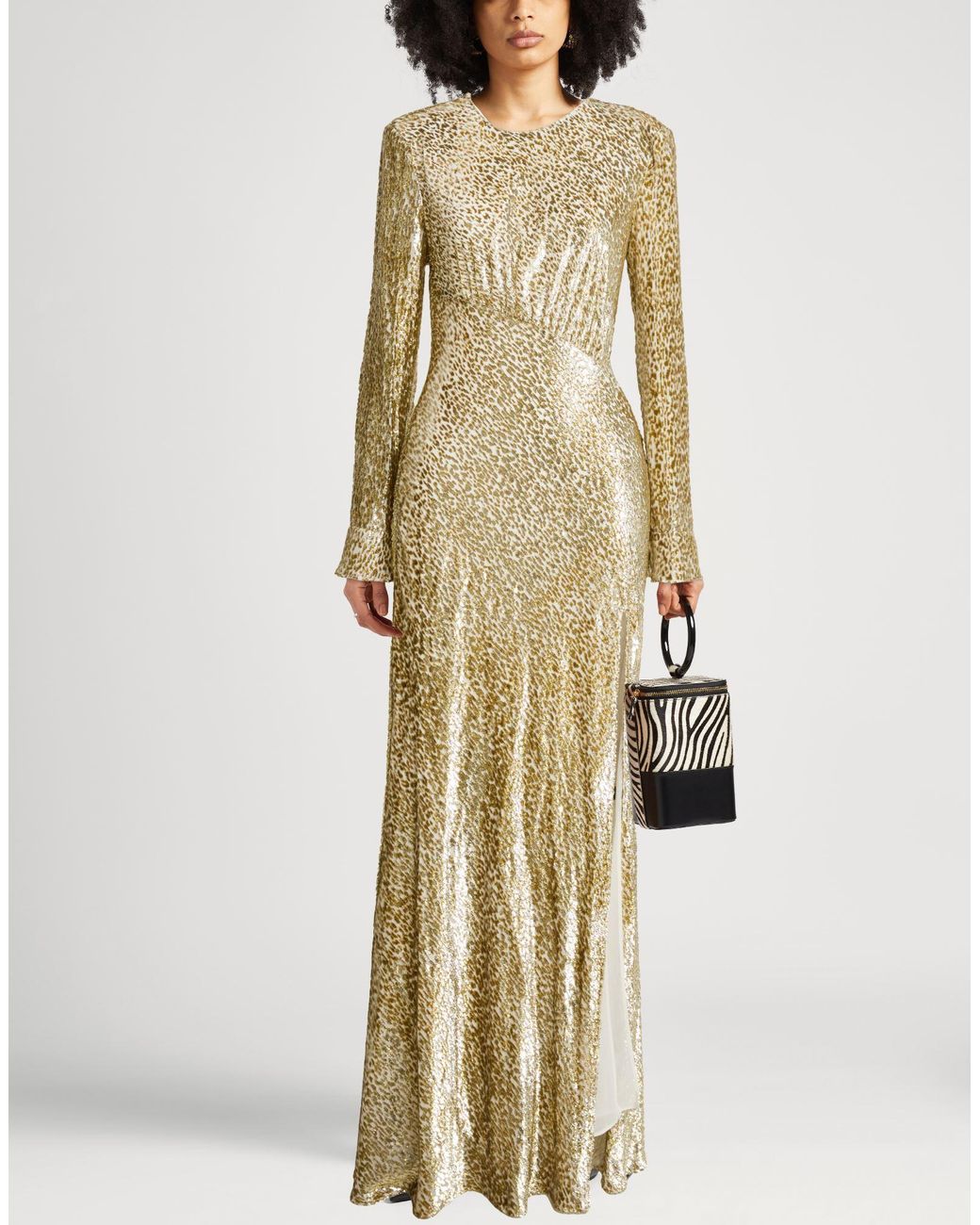 Self-Portrait Metallic Maxi Dress