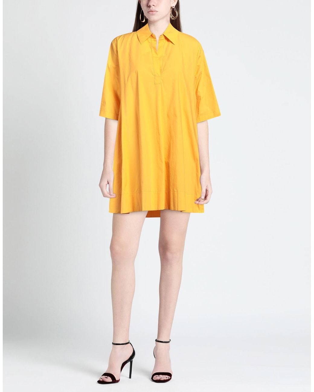 Roberto Collina Yellow Mini Dress Cotton