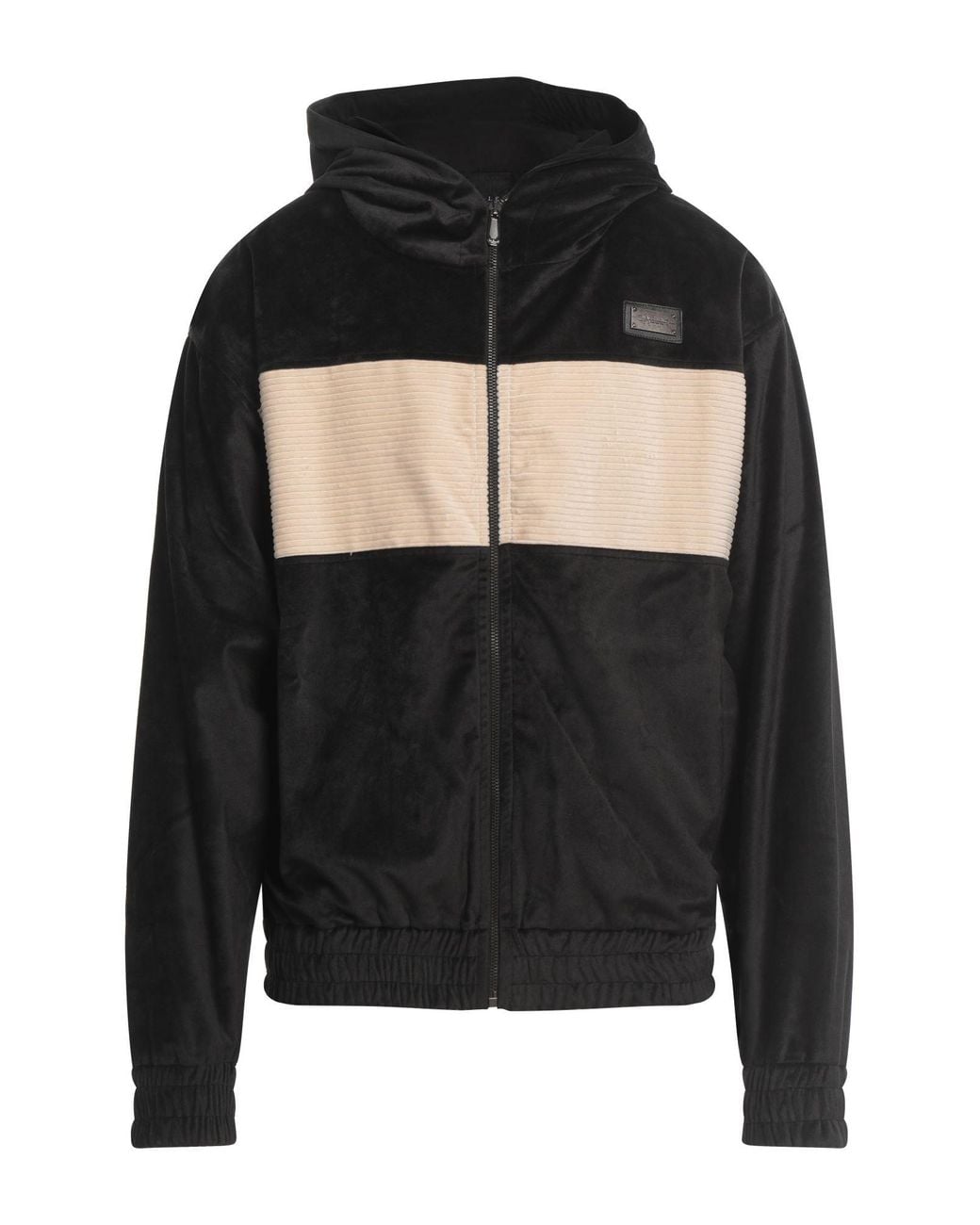 Gaelle Paris Black Sweatshirt Polyester, Cotton for men