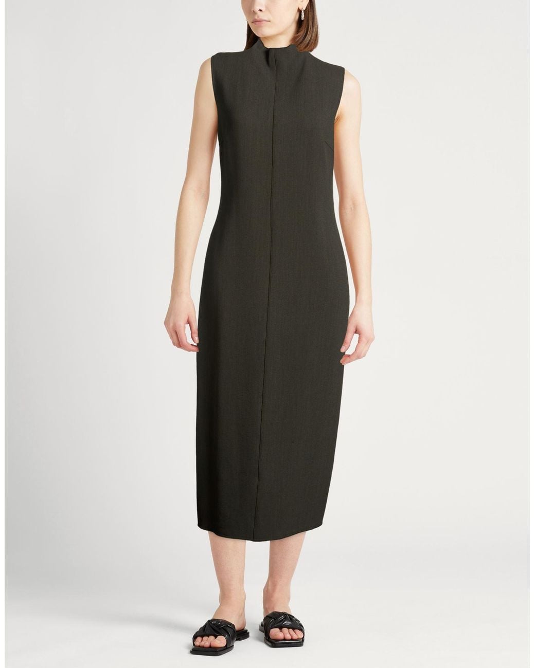 Antonelli Black Midi Dress Virgin Wool, Viscose