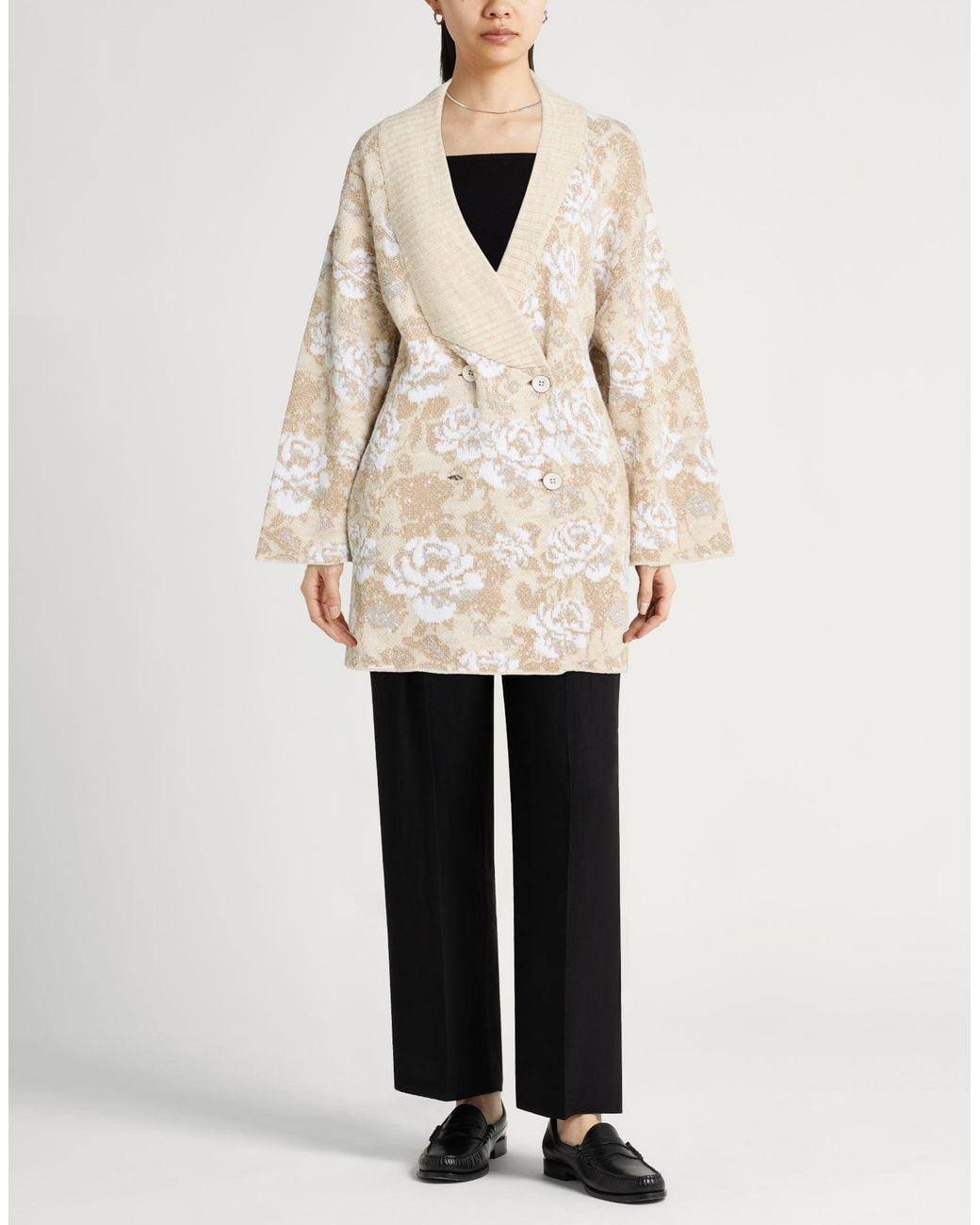 Blugirl Blumarine Natural Coat Acrylic, Viscose, Polyamide, Wool