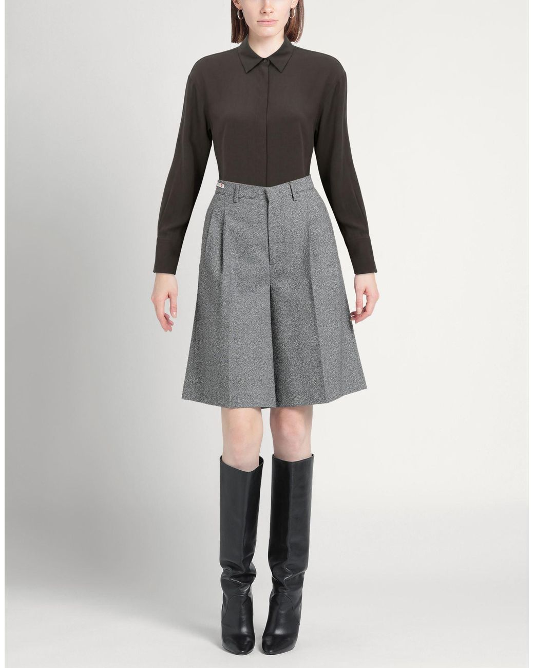 RUE DU BAC Gray Charcoal Shirt Viscose, Wool
