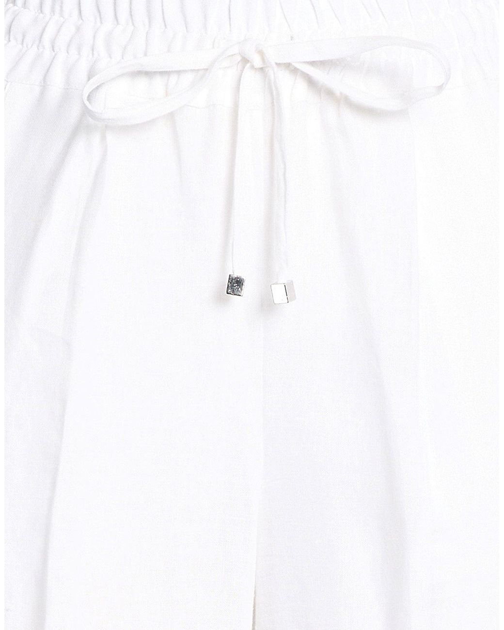 Kiton White Pants Linen