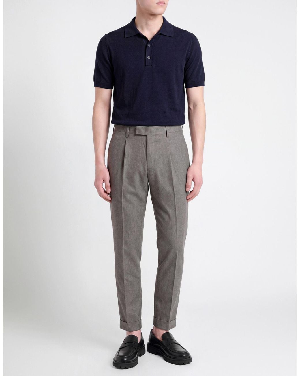 PT Torino Gray Pants Virgin Wool, Elastane for men
