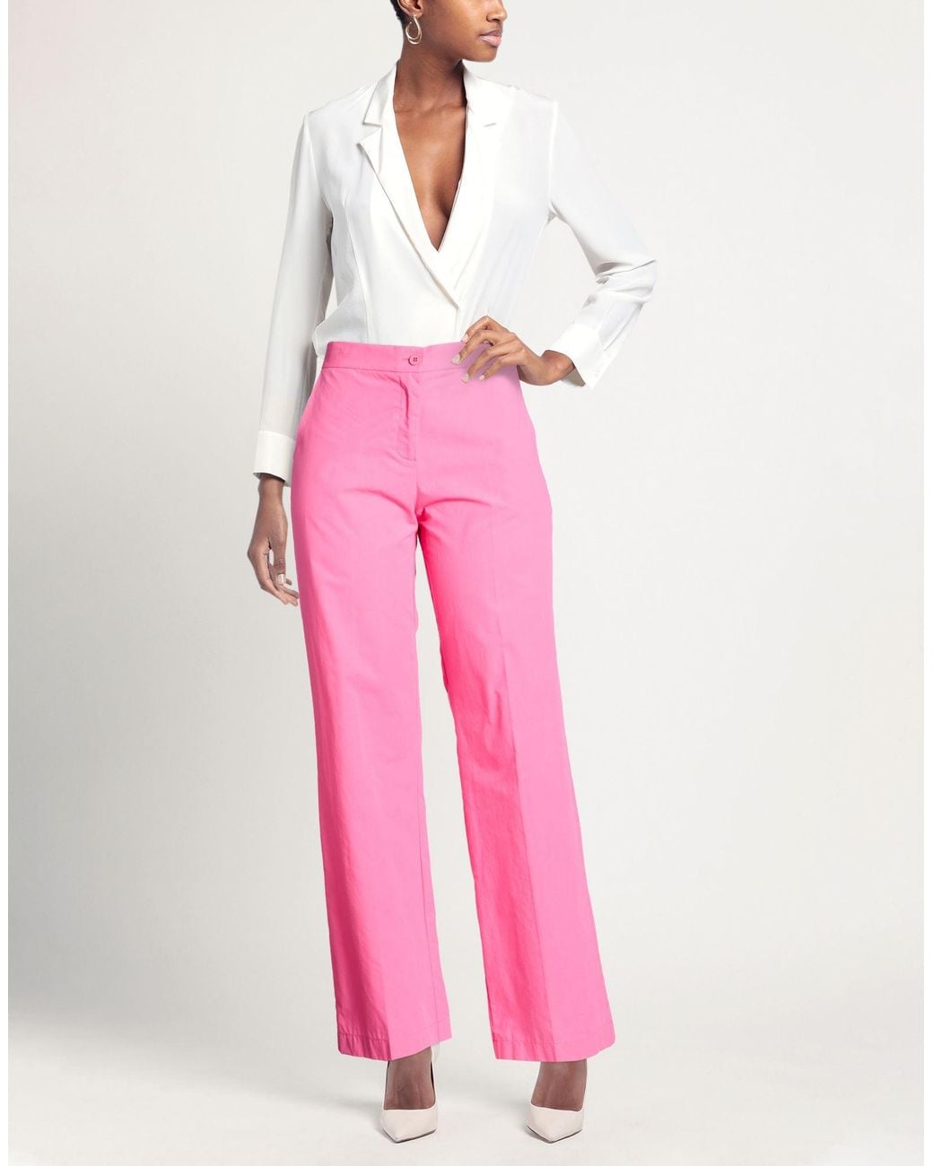 Compagnia Italiana Pink Pants Polyester, Cotton