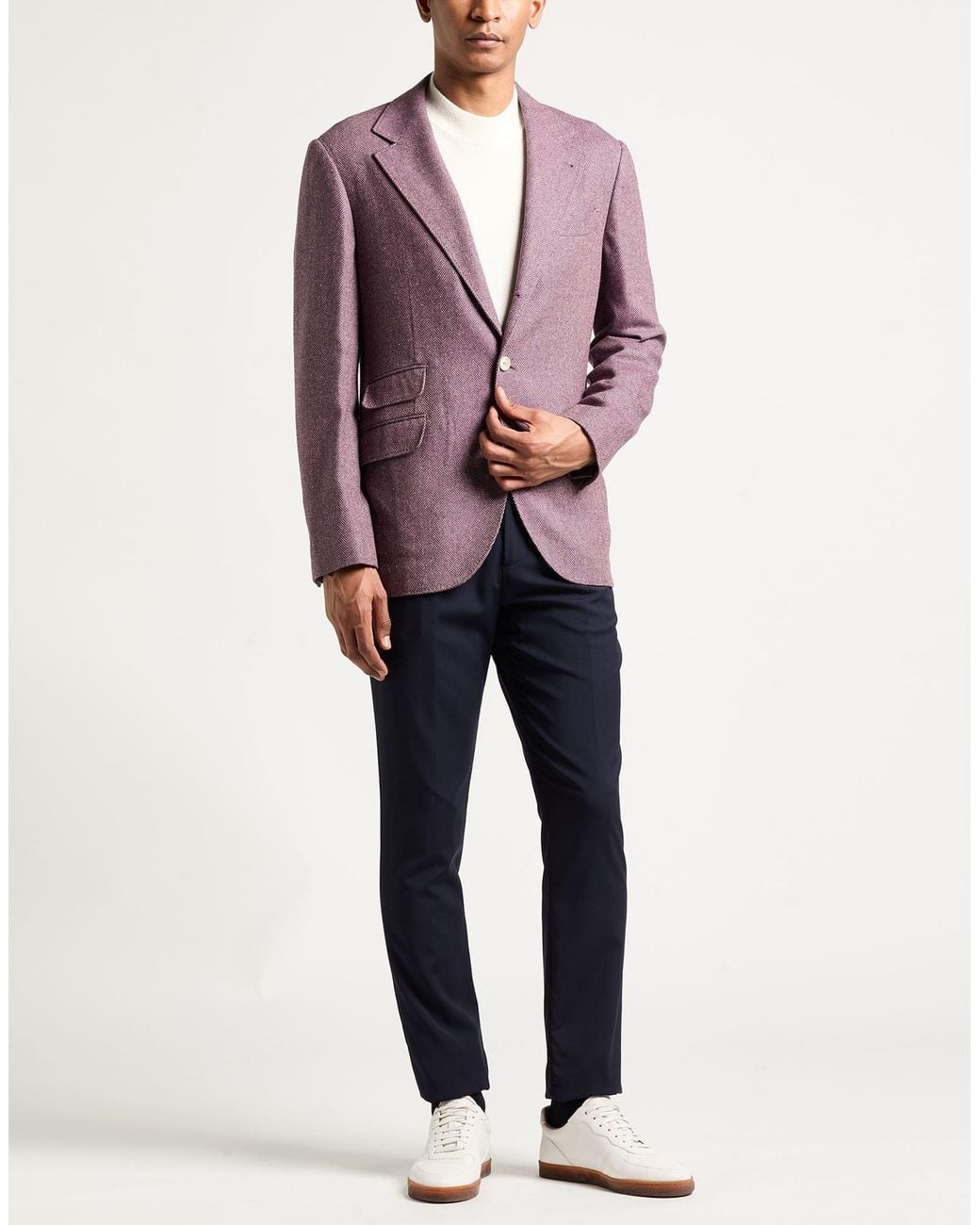 Brunello Cucinelli Purple Blazer Wool, Silk, Cashmere, Elastane for men