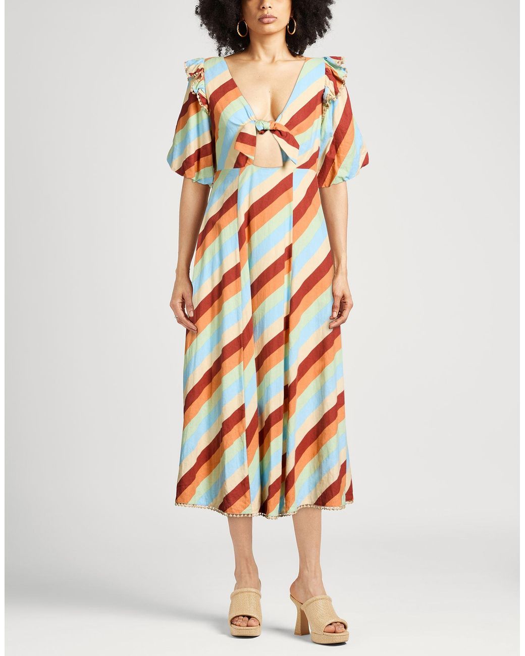 Kitri Orange Midi Dresses
