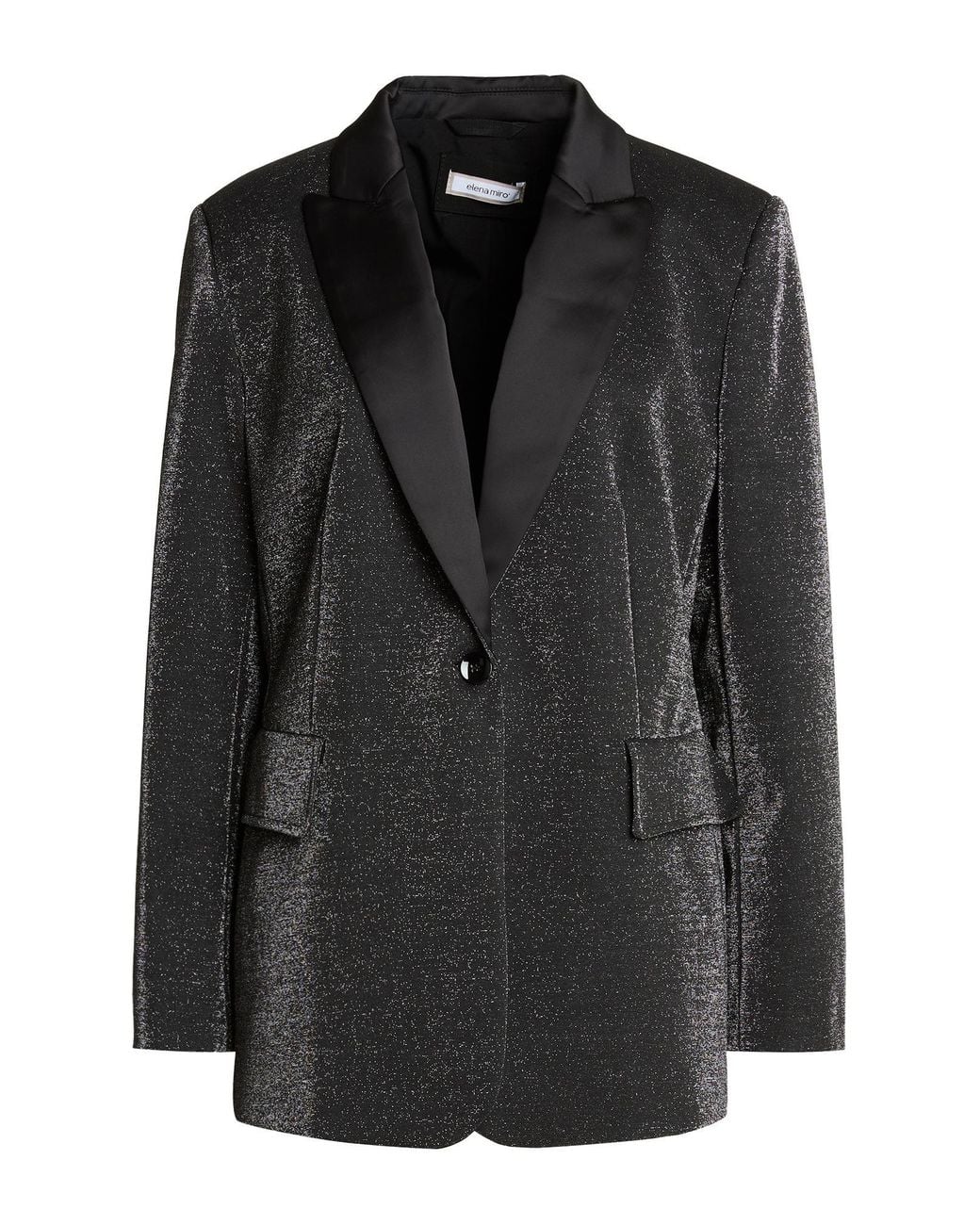 Elena Miro Black Blazer Polyester, Metallic Fiber, Elastane
