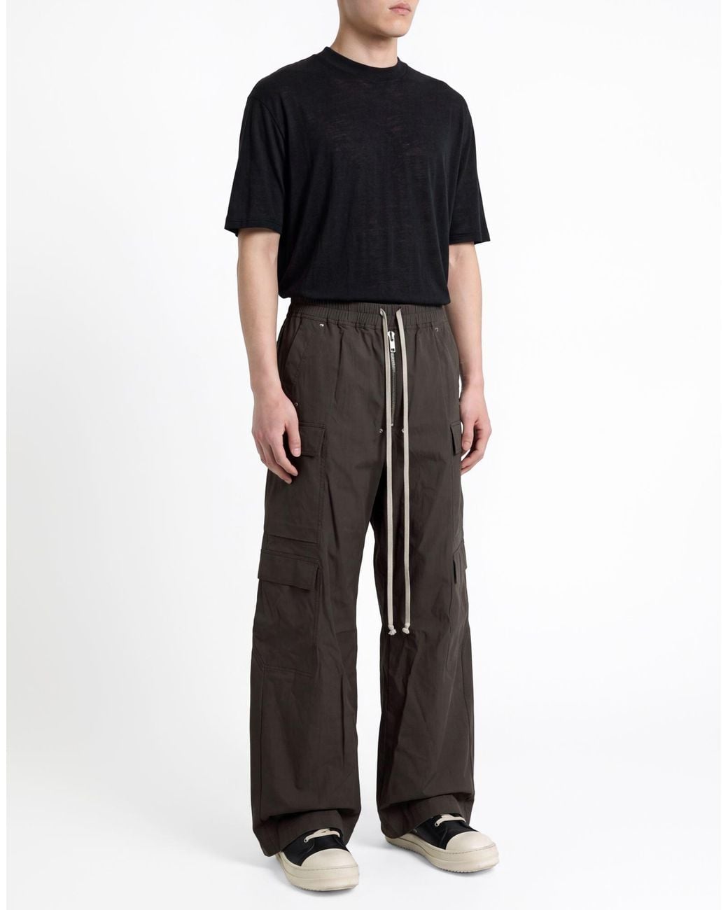 Rick Owens Gray Taupe Pants Cotton, Elastane for men