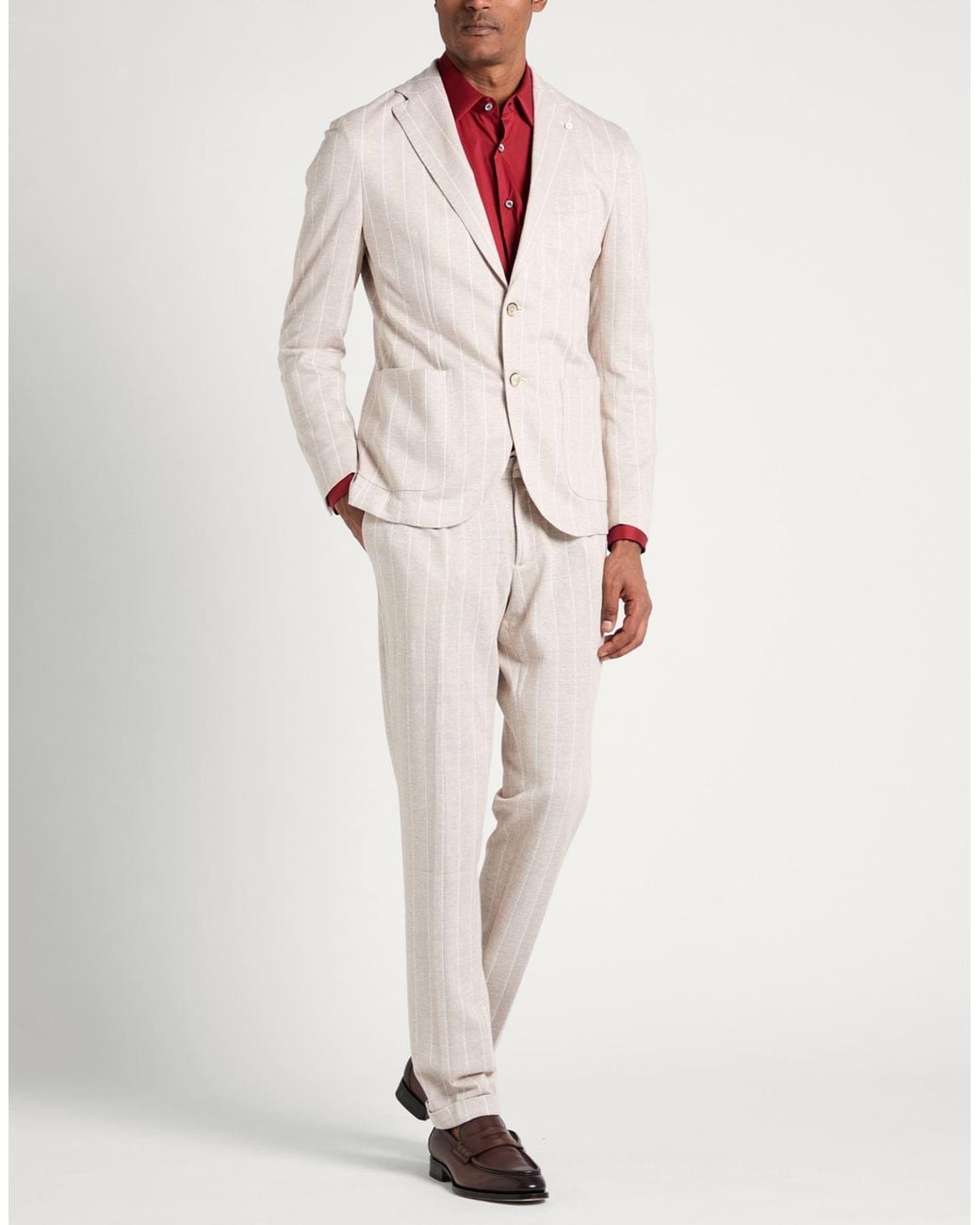 Luigi Bianchi White Suit Linen, Cotton for men