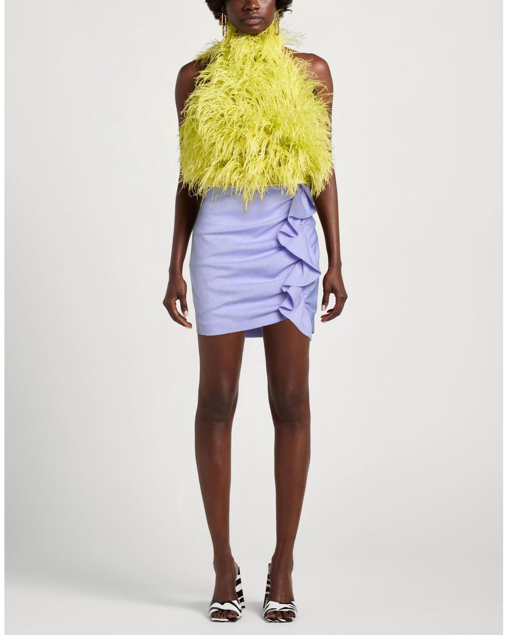 Pinko Blue Mini Skirt Polyester