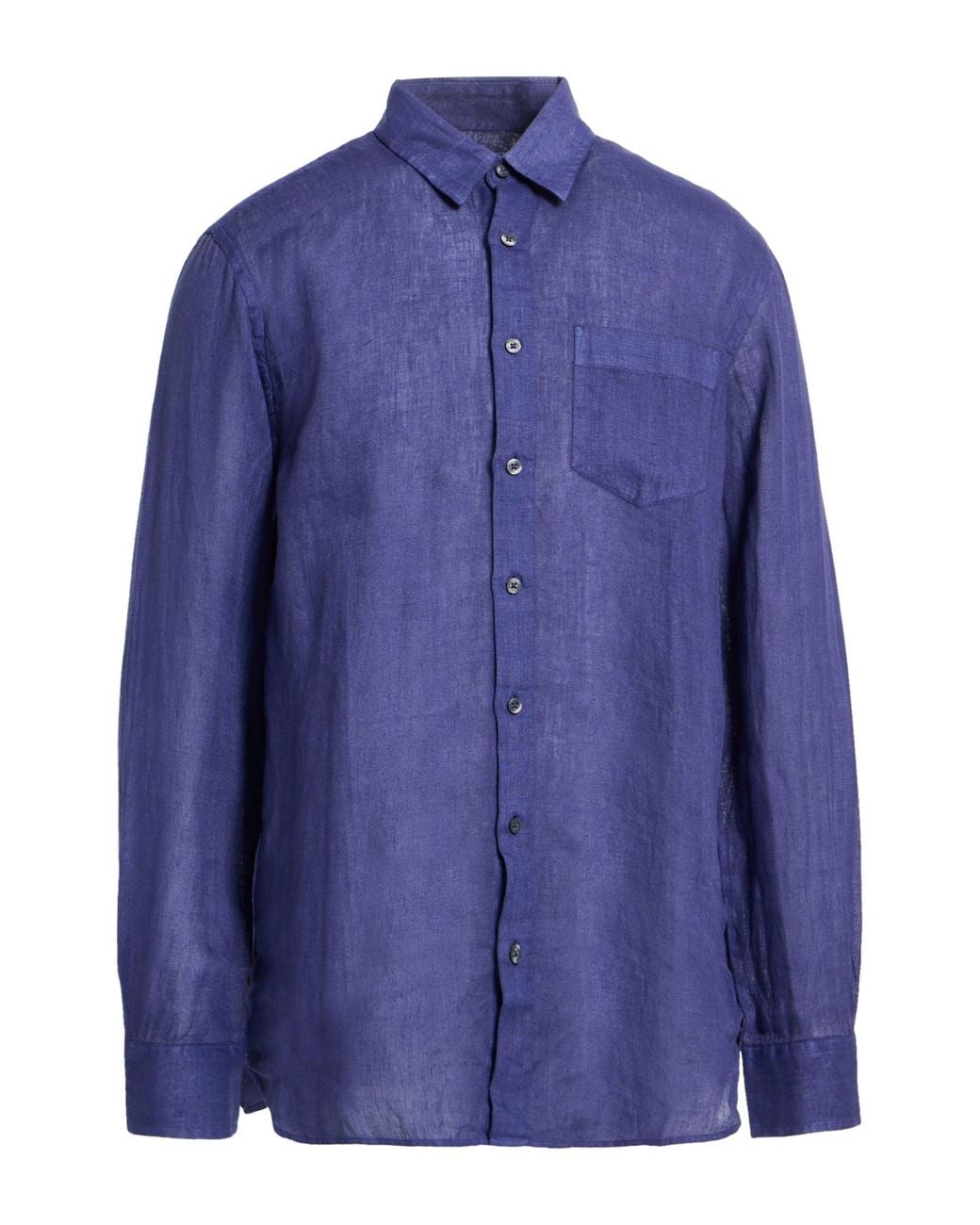 120% Lino Blue Shirt Linen for men