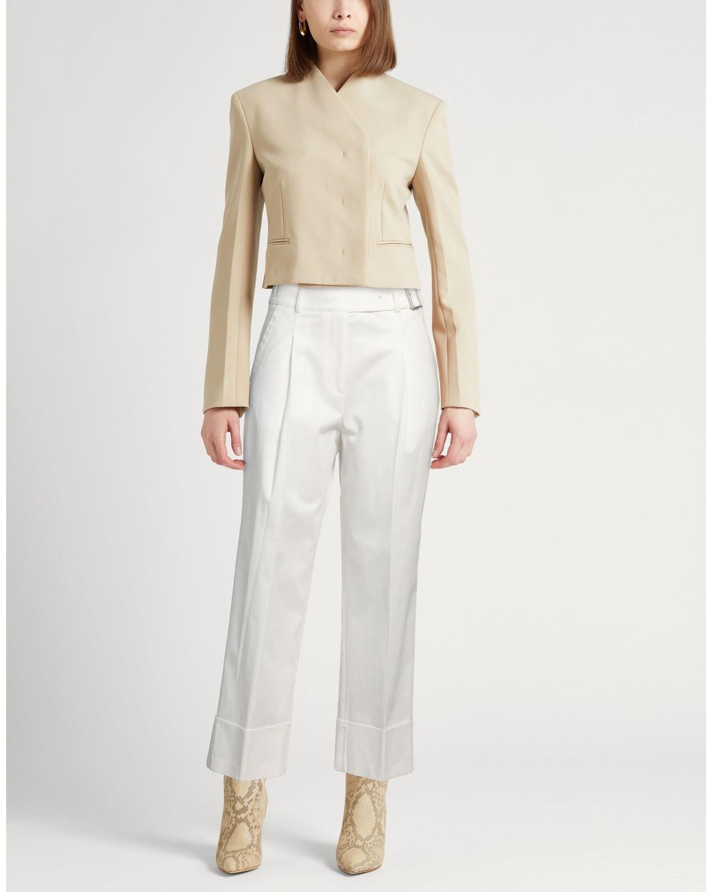 Peserico White Pants Cotton, Elastane