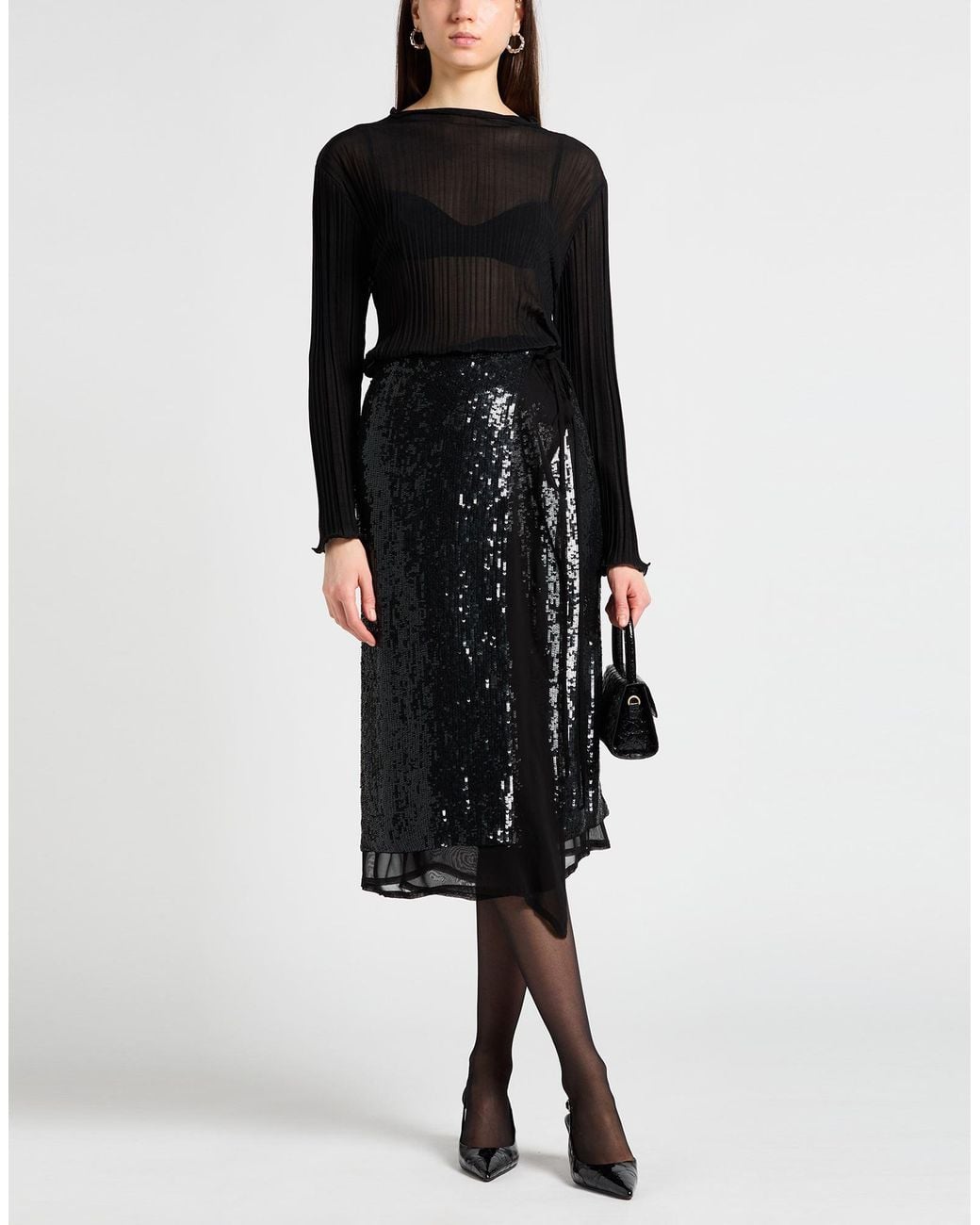 P.A.R.O.S.H. Black P.A.R.O..H. Midi Skirt Viscose