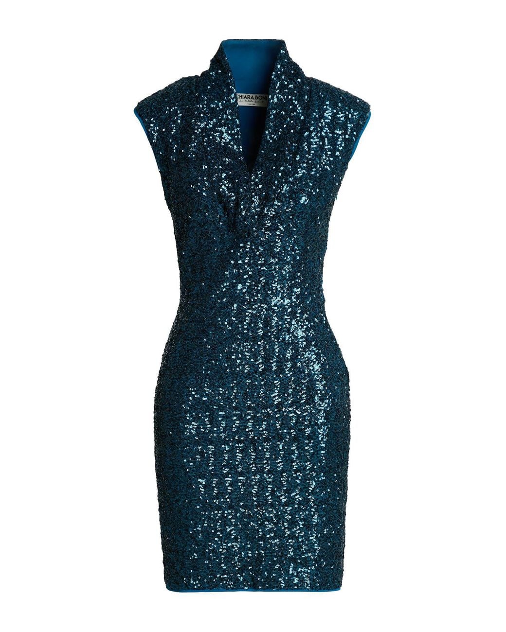 La Petite Robe Di Chiara Boni Blue Deep Mini Dress Polyamide, Elastane