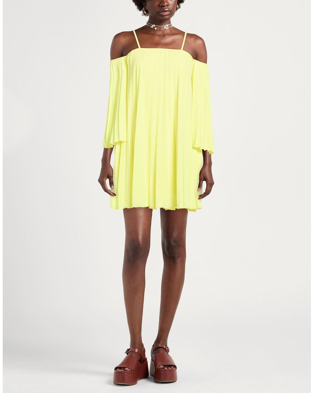 Rinascimento Yellow Mini Dresses