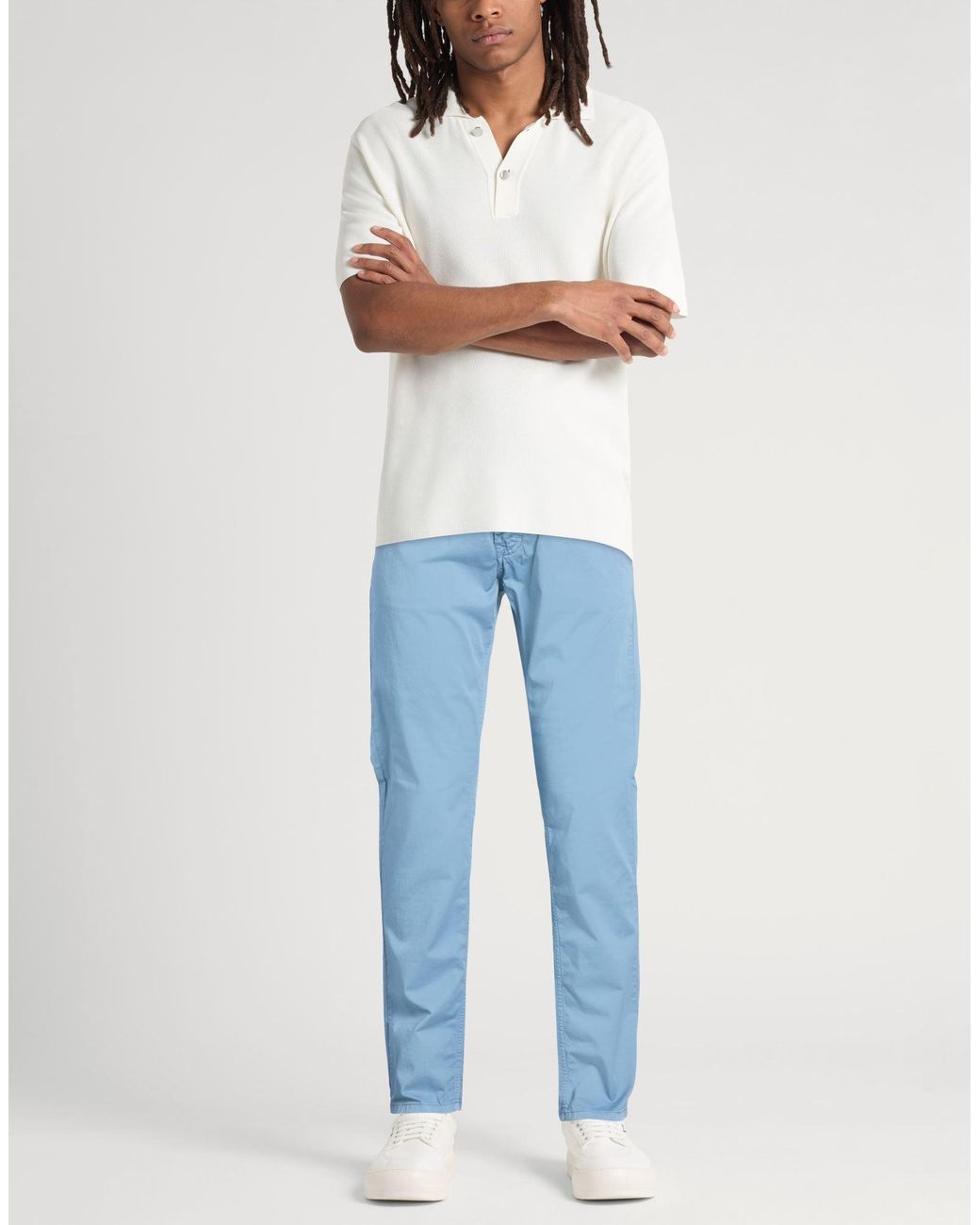 Harmont & Blaine Blue Pants Cotton, Elastane for men