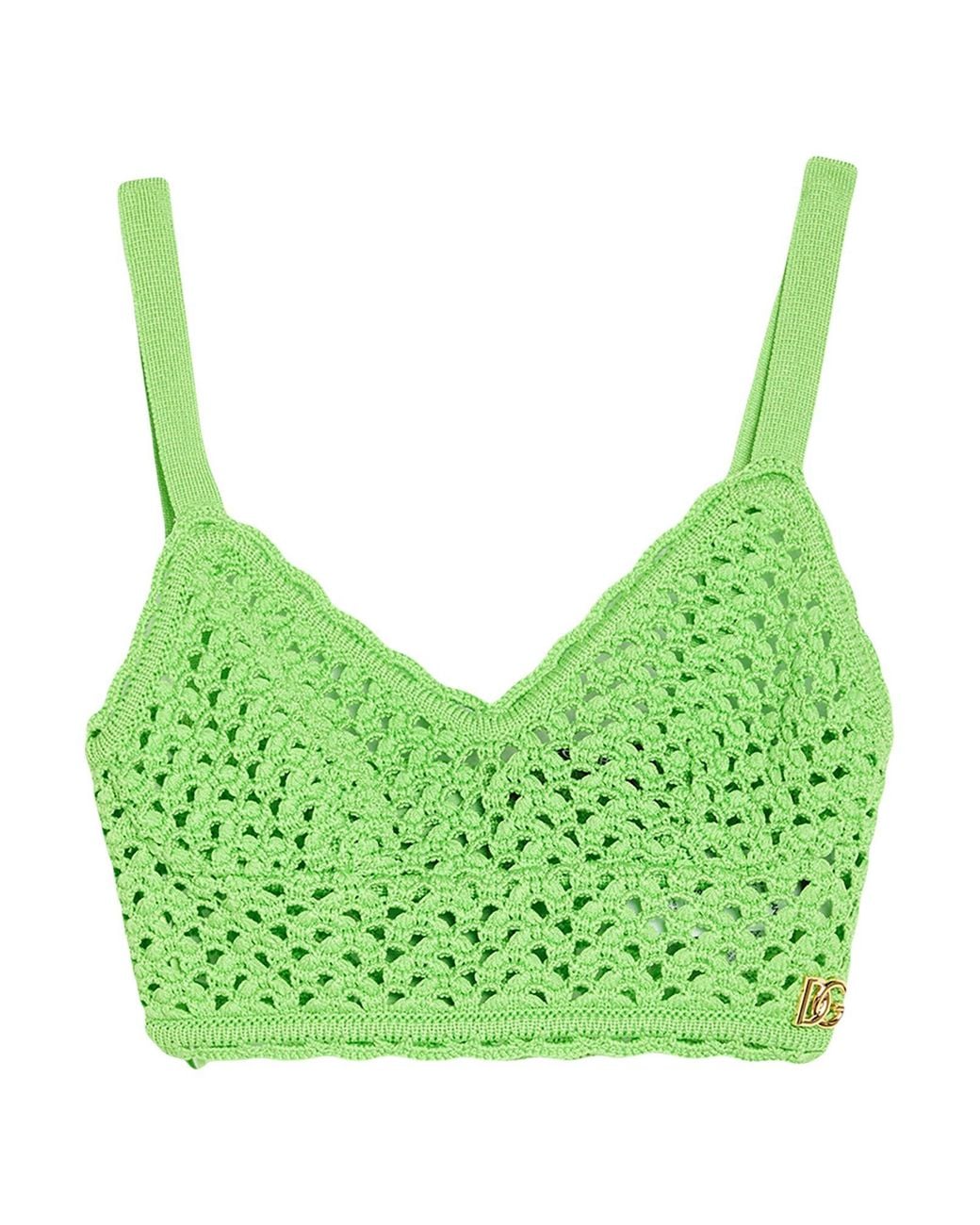 Dolce & Gabbana Green Top Viscose, Polyamide