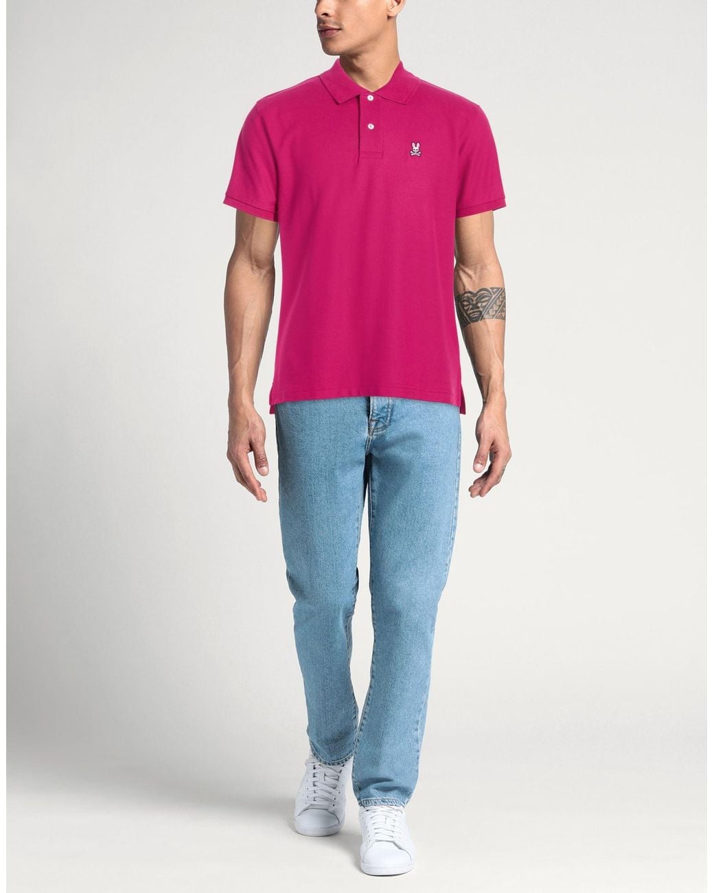 Psycho Bunny Pink Polo Shirt Pima Cotton for men