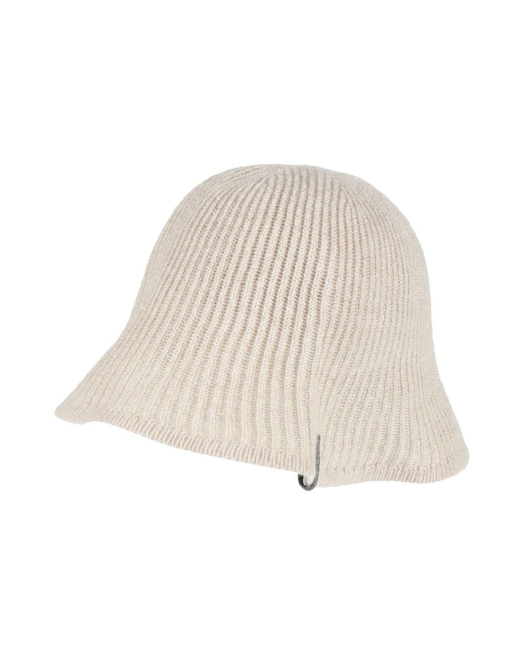 Brunello Cucinelli Natural Hat Cashmere, Polyamide, Viscose, Metal Fiber