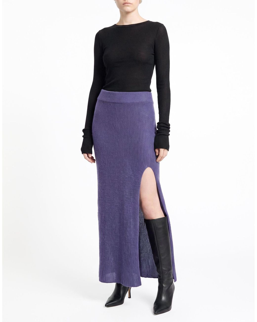SILENCE LIMITED Purple Maxi Skirt Acrylic, Polyamide, Mohair Wool