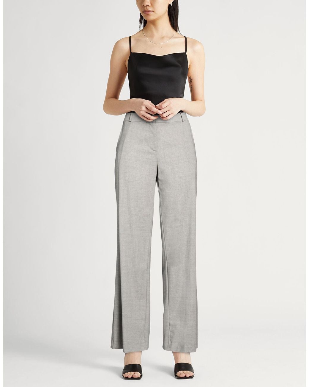 Kiltie Gray Pants Virgin Wool, Elastane