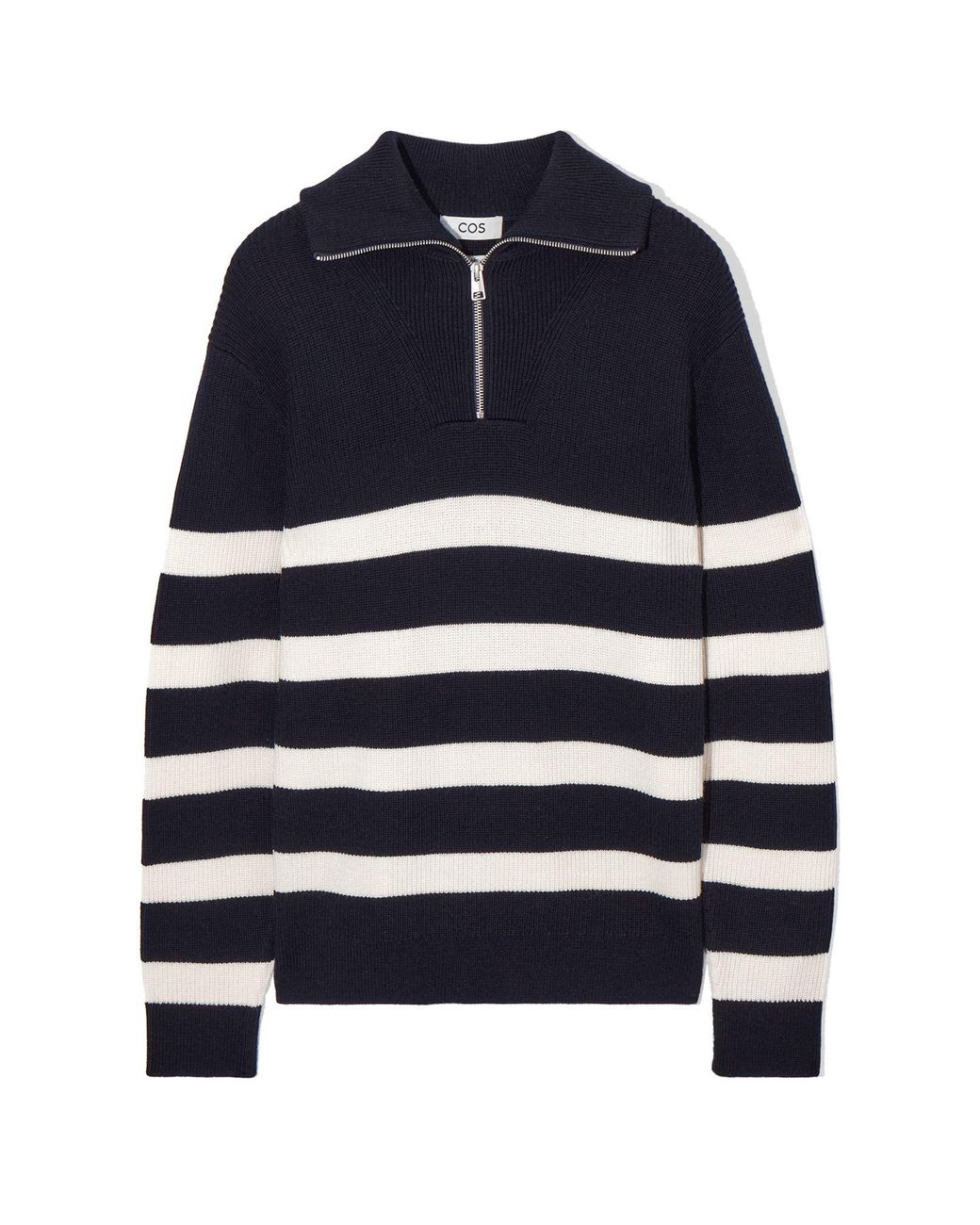 ニット・セーター IONSEOUL Coloring Half Zip-up Knit BBJ165 COS Wool And Cotton Half-zip Jumper in White | Lyst