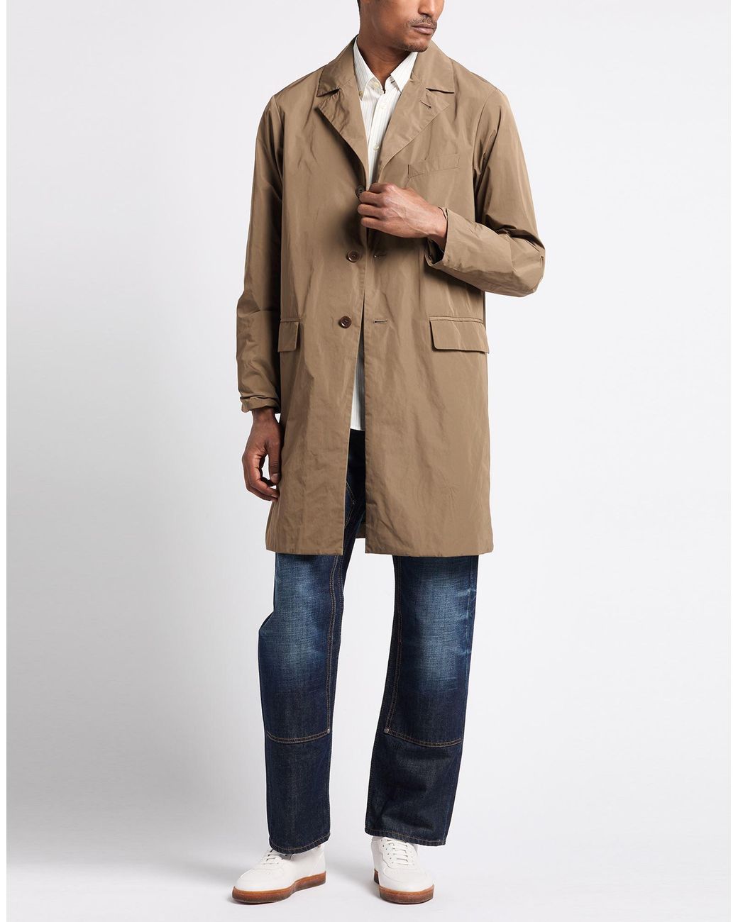 Aspesi Brown Overcoat & Trench Coat Polyester for men