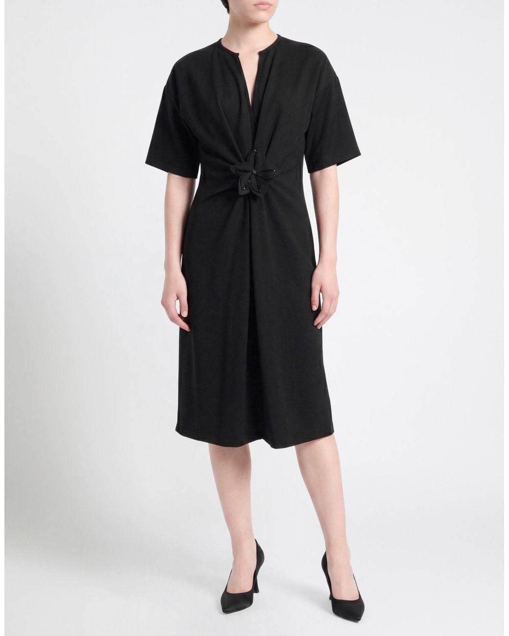 Dixie Black Midi Dress Polyester, Viscose, Elastane