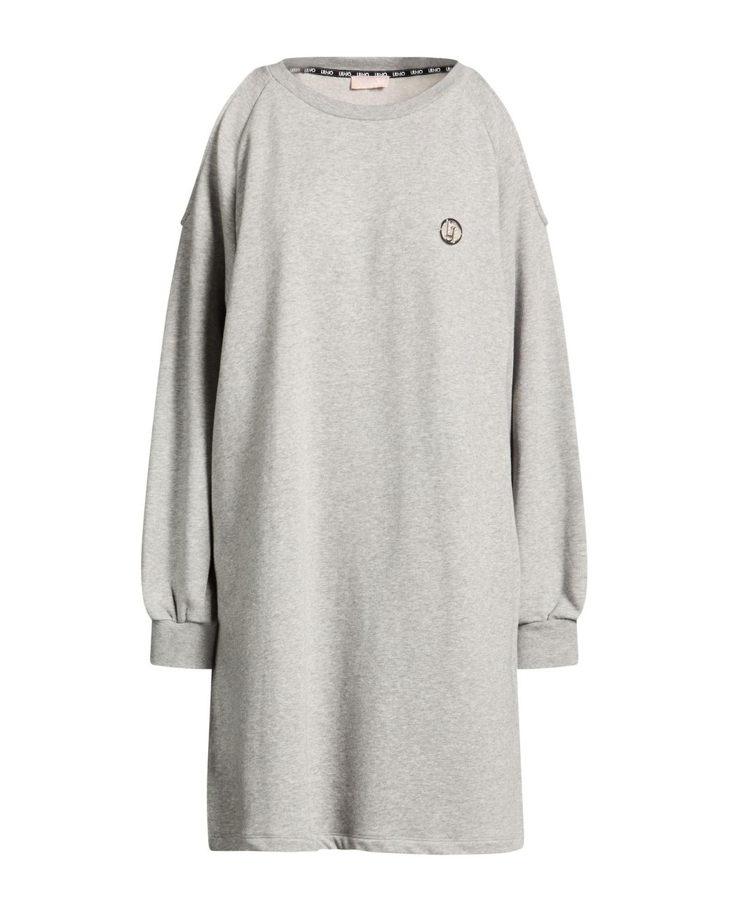 Liu Jo Gray Mini Dress Cotton, Polyester, Elastane