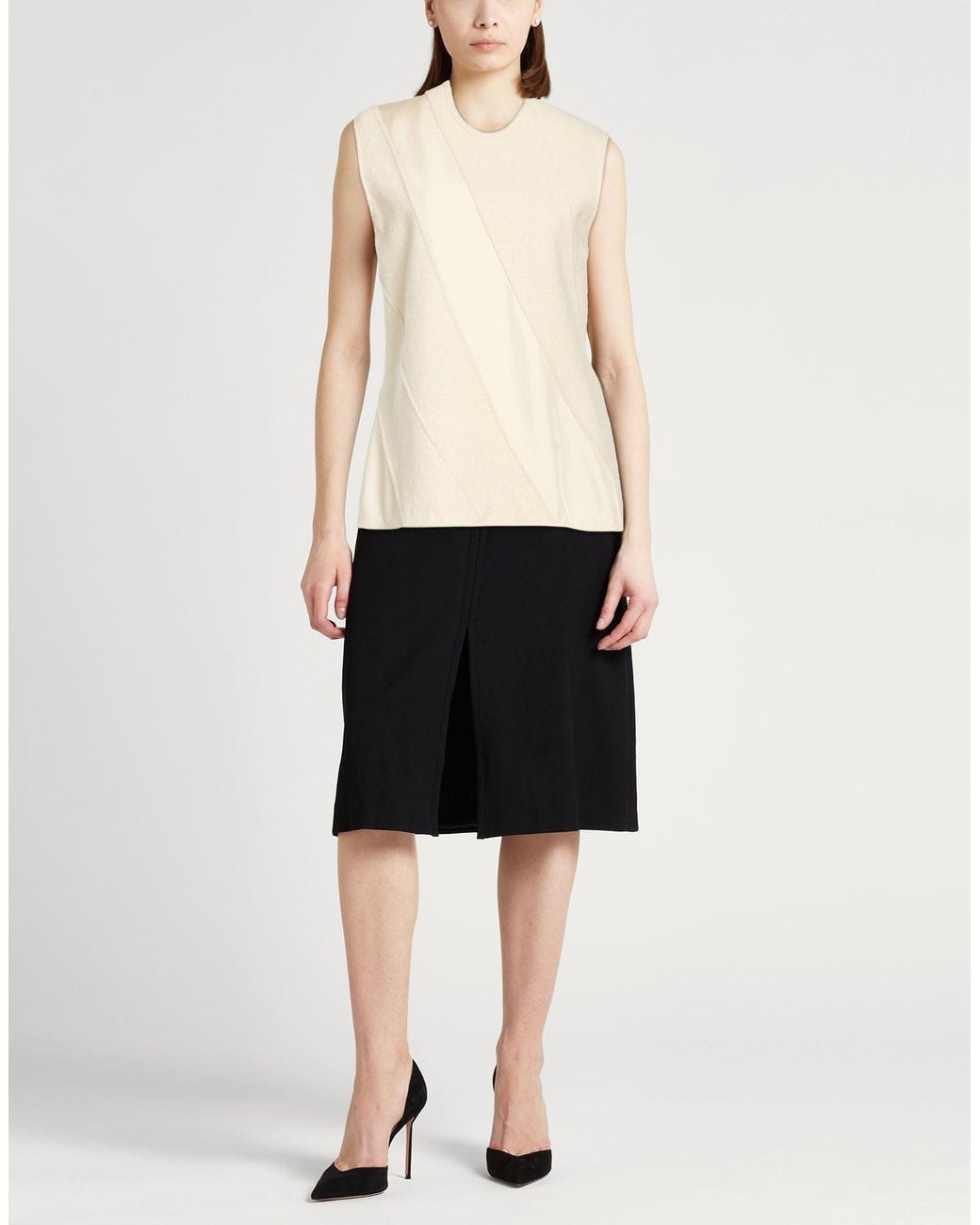 Jil Sander Natural Cream Top Cotton, Wool, Viscose