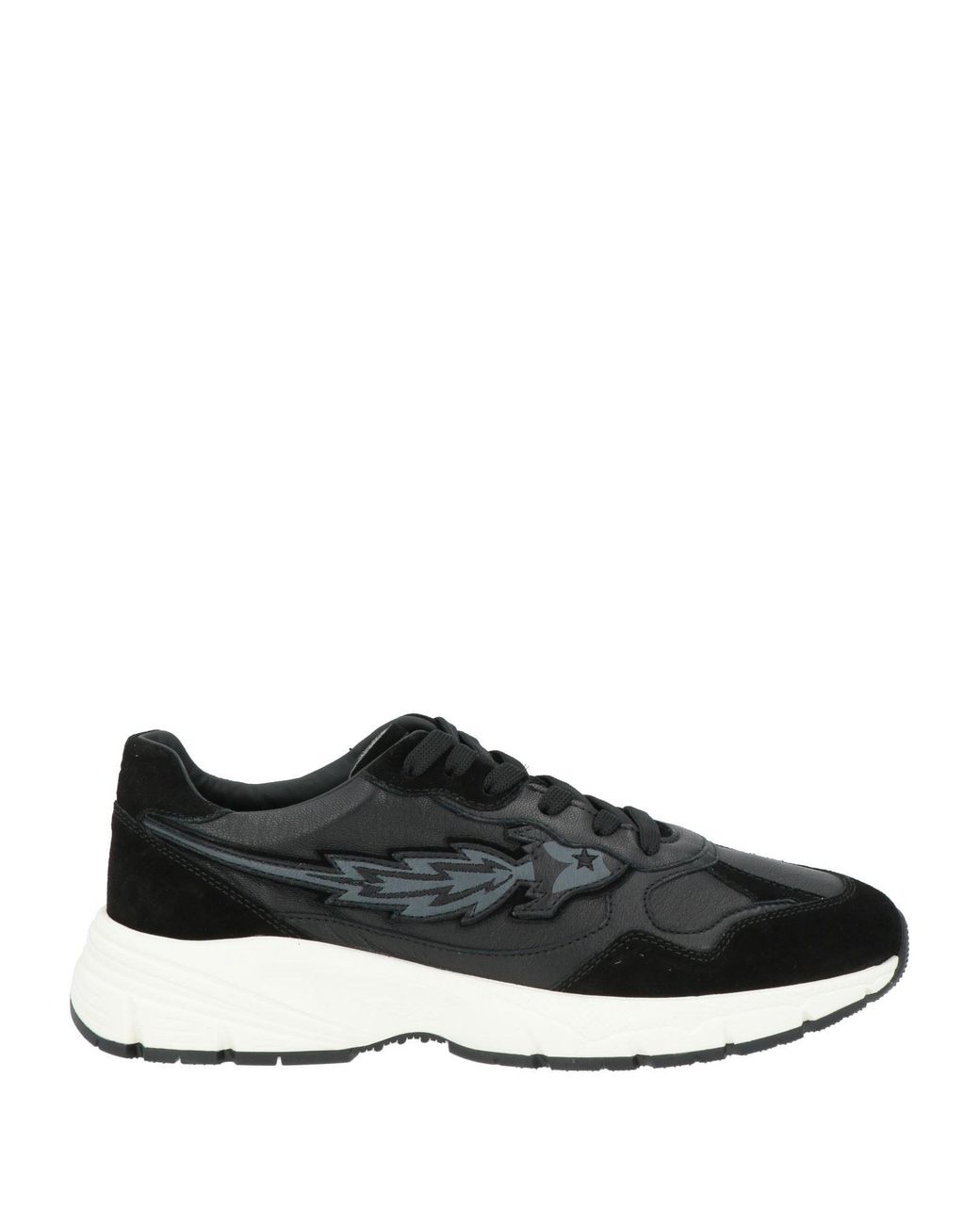 ENTERPRISE JAPAN Black Sneakers Cow Leather, Textile Fibers for men