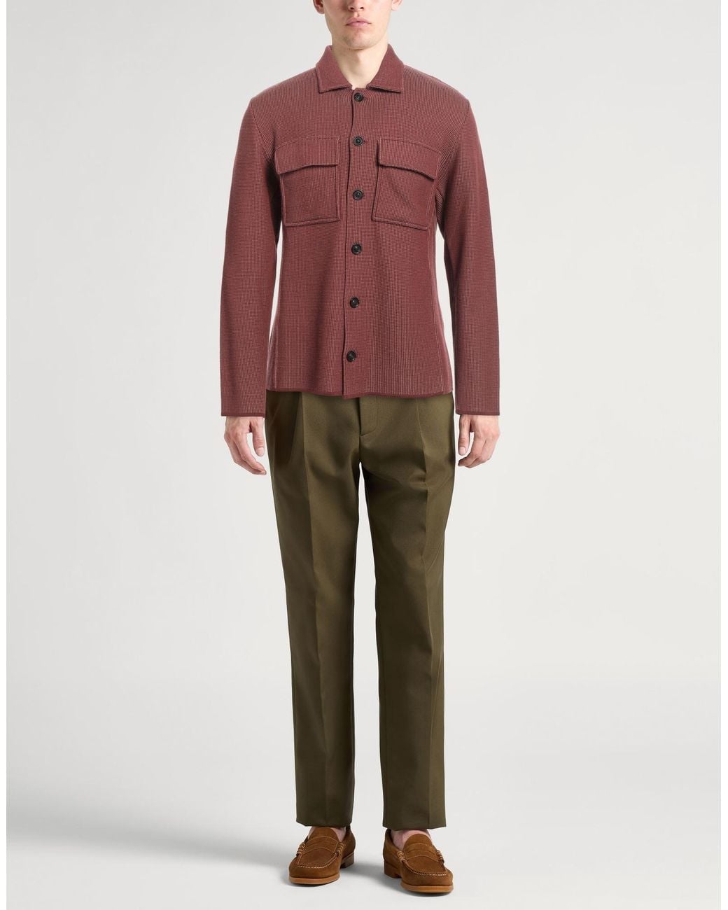 Lardini Red Brick Shirt Wool for men