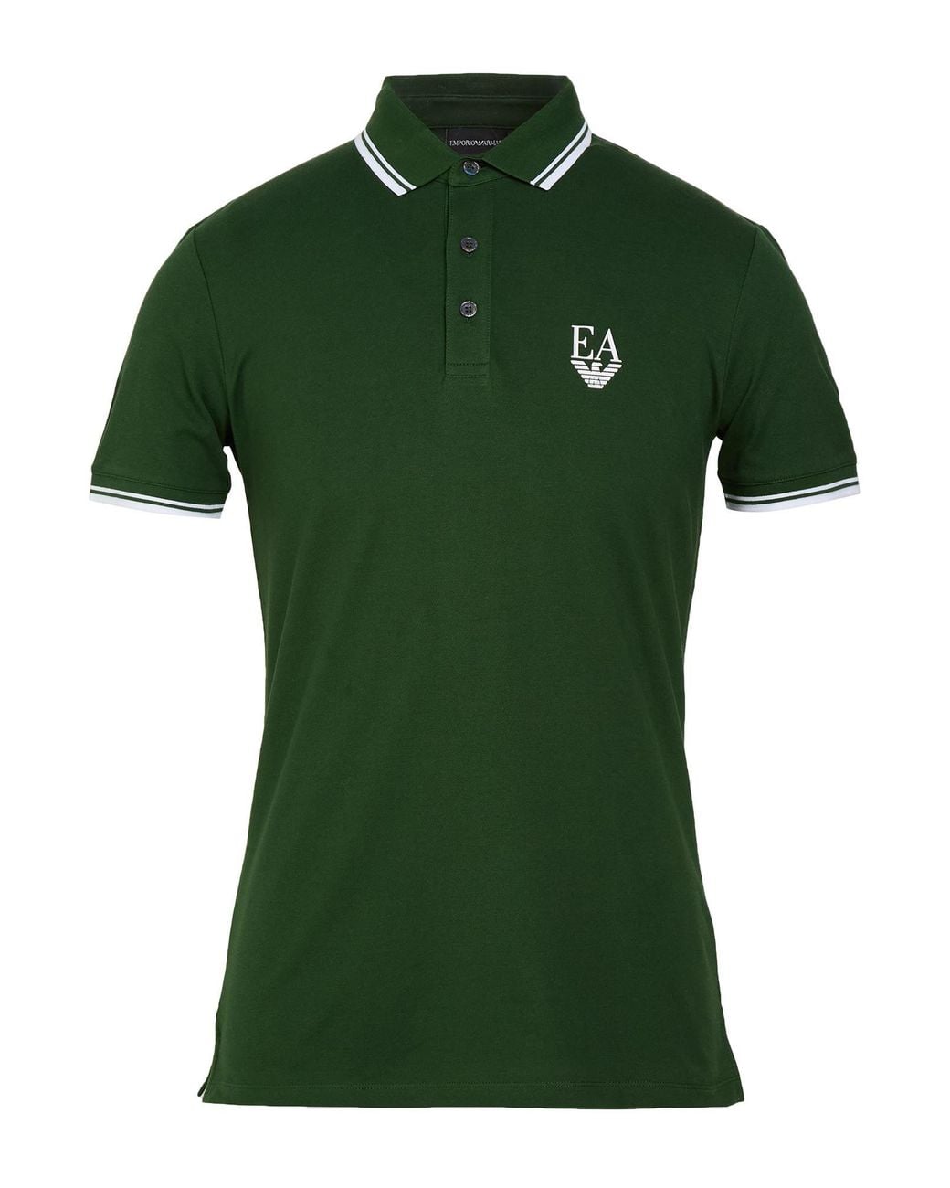 Emporio Armani Green Military Polo Shirt Cotton, Elastane for men