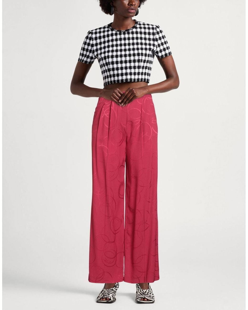 Karl Lagerfeld Red Pants Acetate, Viscose