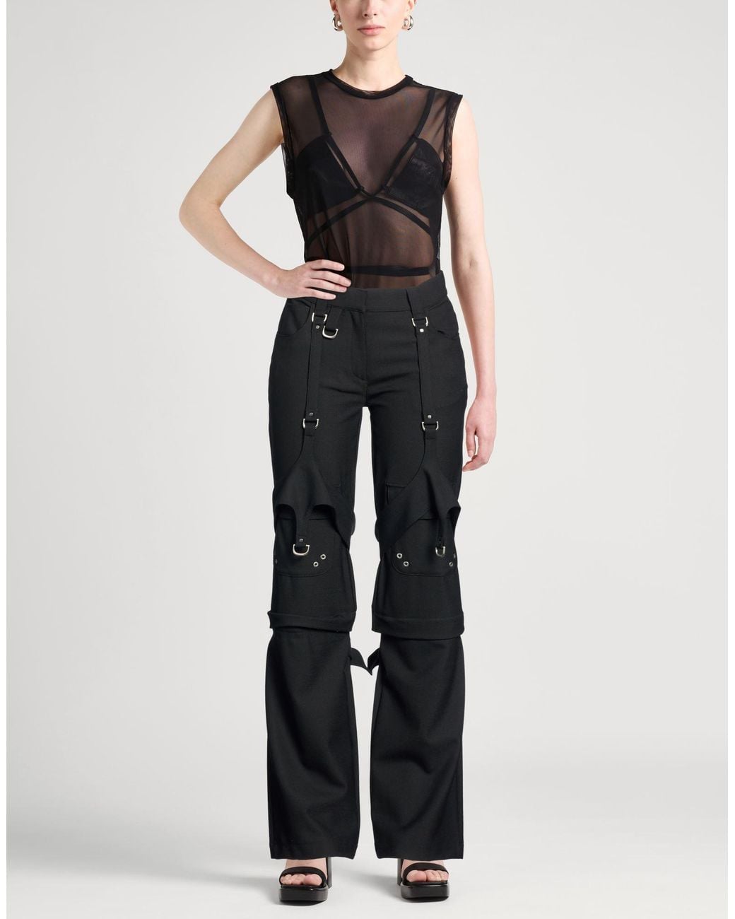 Off-White c/o Virgil Abloh Black Pants Polyester, Virgin Wool, Elastane