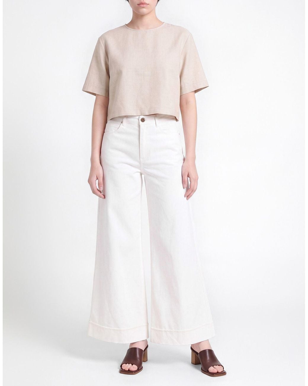 LANACAPRINA White Ivory Pants Viscose, Polyamide, Elastane