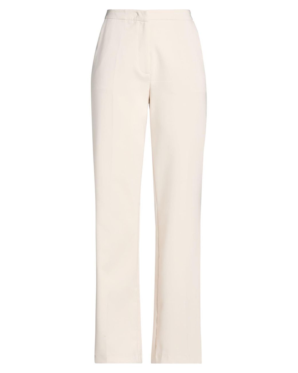 alma sanchez White Pants Polyester, Elastane