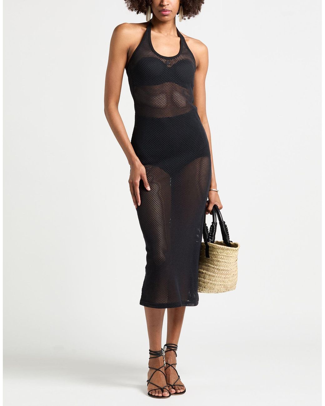 Courreges Black Maxi Dress Cotton