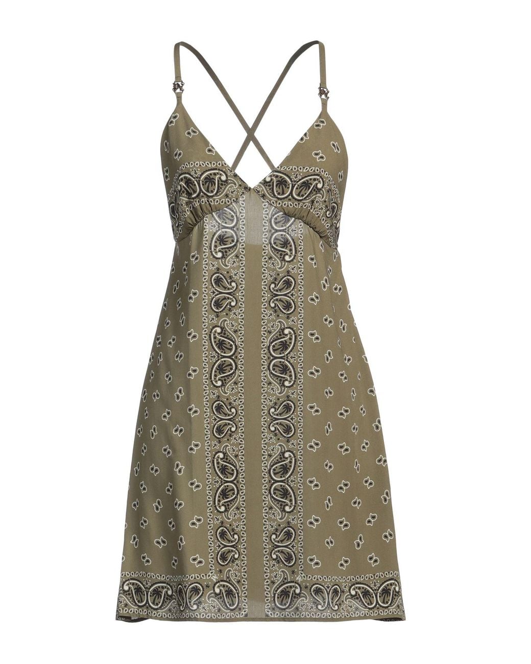 Palm Angels Green Mini Dress Viscose