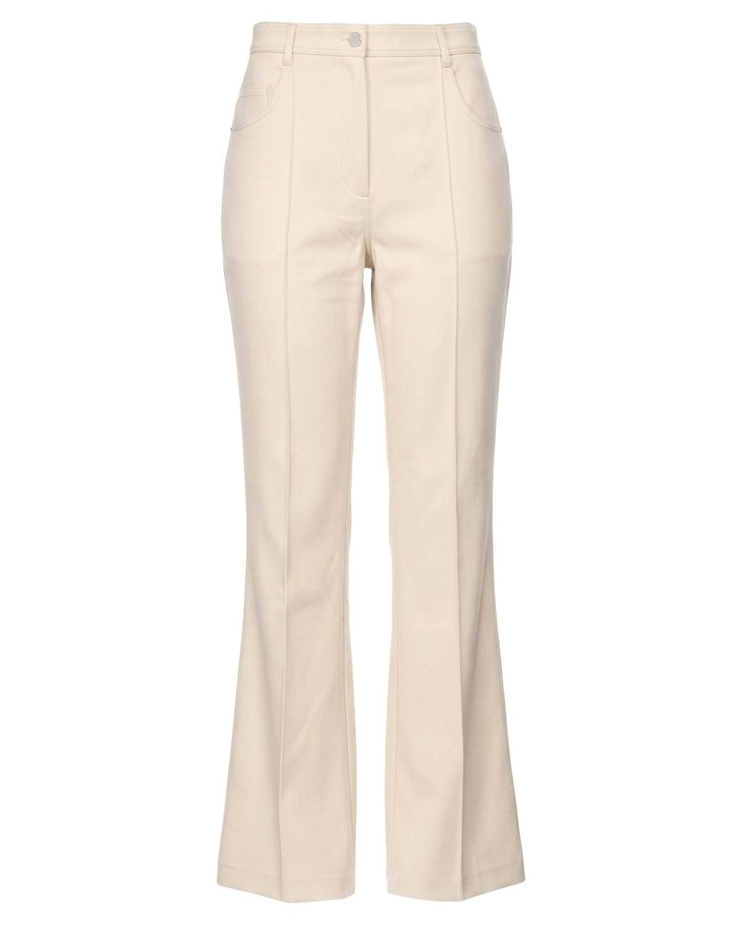 Barbara Bui Natural Ivory Pants Wool, Cotton, Elastane
