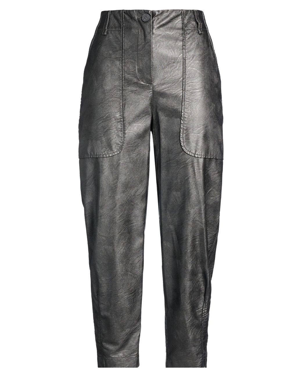 ALESSIA SANTI Gray Pants Viscose, Polyurethane Resin