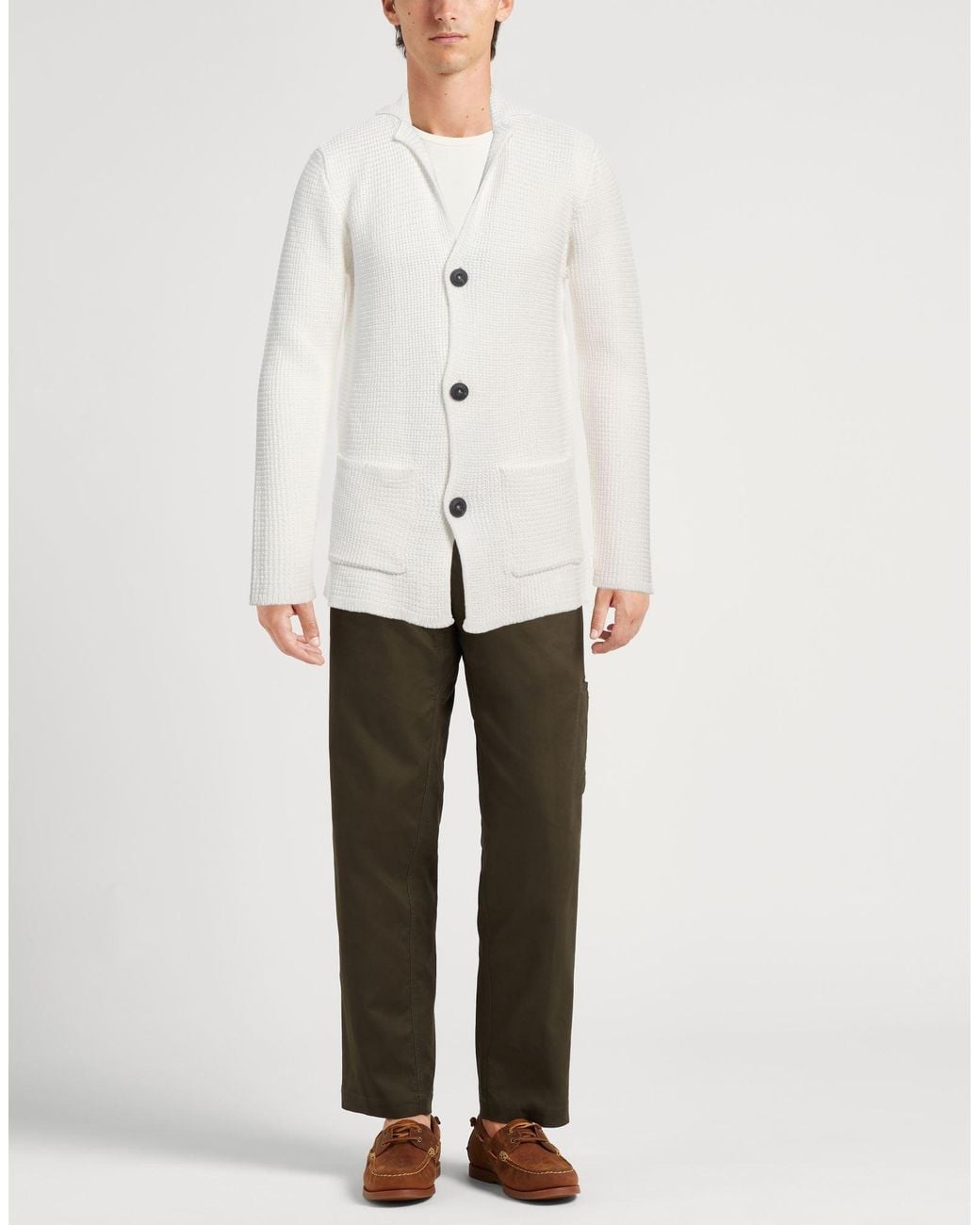 Cardigan di Alpha Studio in White da Uomo
