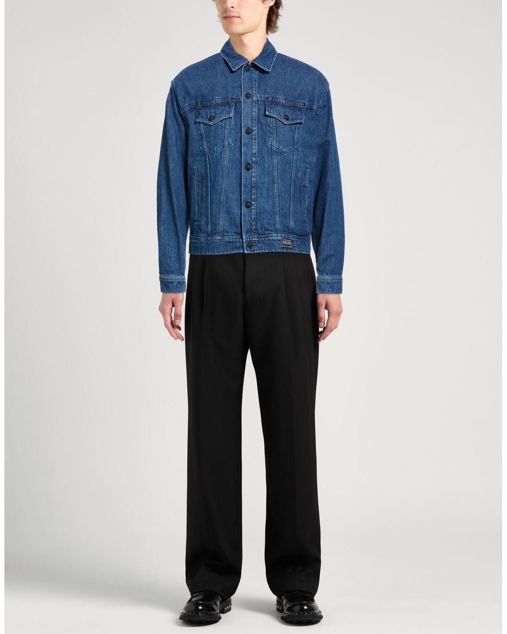 Versace Jeans Couture Blue Denim Outerwear Cotton for men